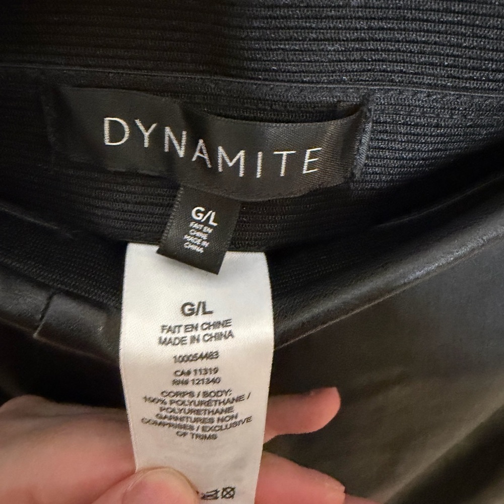 Dynamite Faux Leather Black Pencil Skirt – Size L (G/L) - Picture 2 of 2
